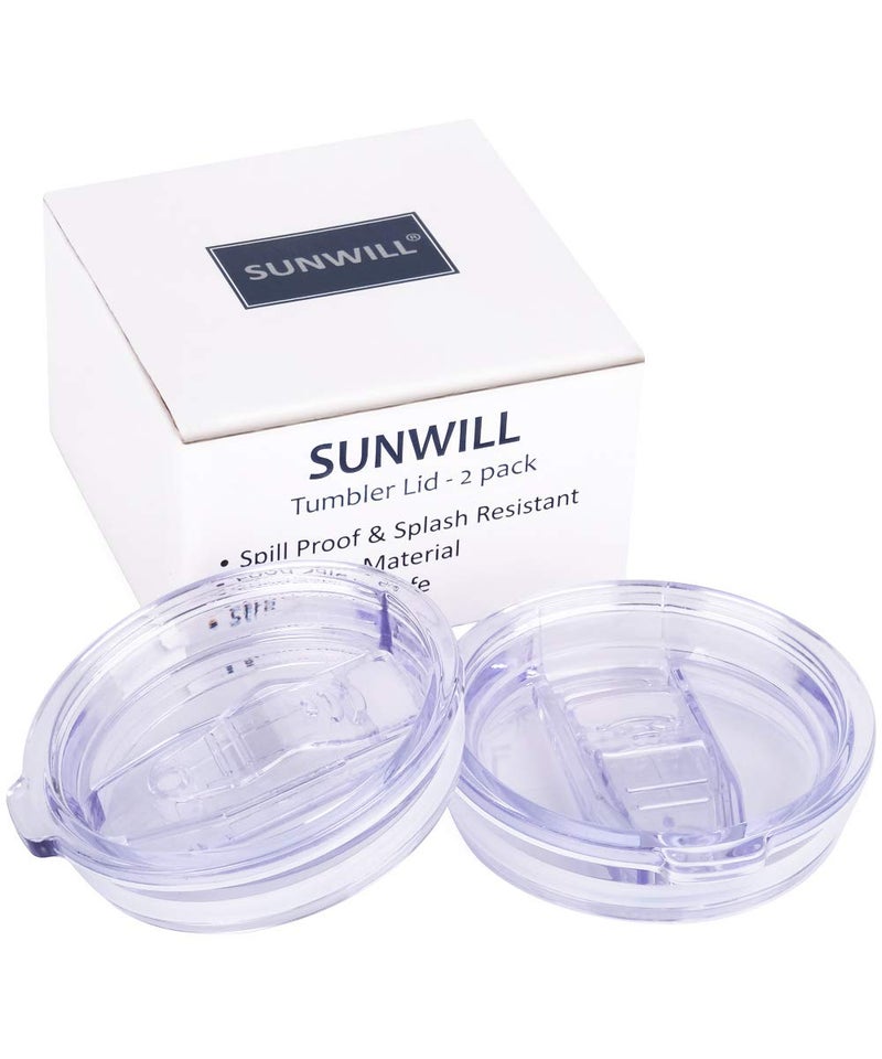 SUNWILL Lid 20oz Travel Tumblers Only, Spill Proof Lid, Splash Resistant Silicone Sliding Covers Replacement 2 Pack, Straw Friendly, BPA Free - Image 1